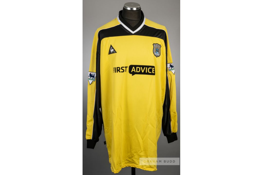 Peter Schmeichel yellow and black Manchester City no.1 goalkeeper's jersey, season 2002-03, Le Coq - Image 2 of 2