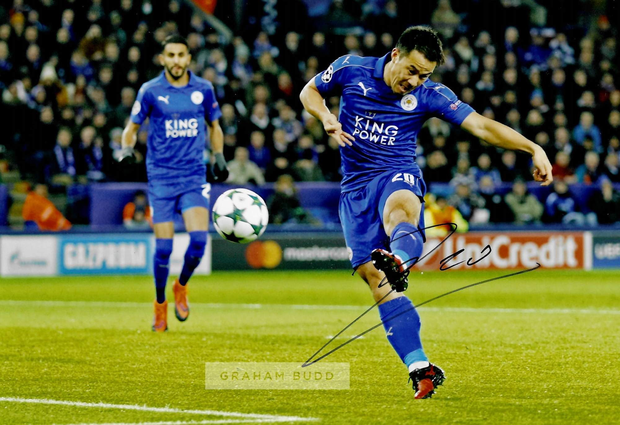 Leicester City collection of five signed photographs, 8 by 10in. photographs including Jamie Vardy, - Image 3 of 5