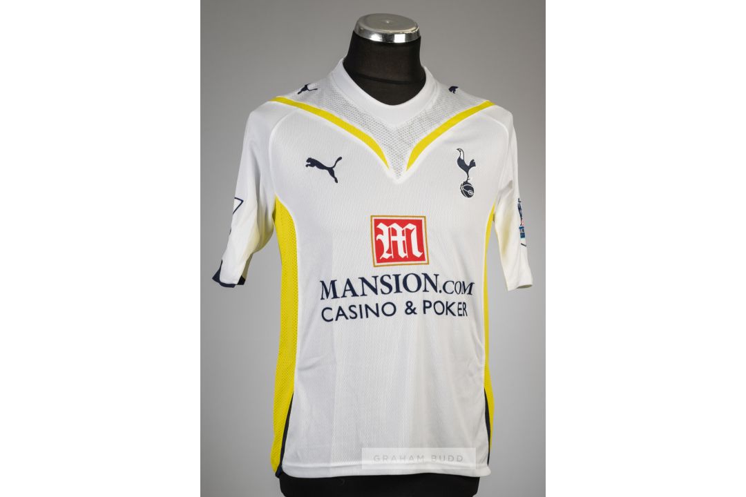 Robbie Keane white Tottenham Hotspur no.10 home jersey, season 2009-10, Puma, short-sleeved with - Image 1 of 2