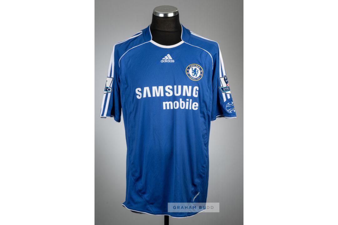 Ricardo Carvalho blue Chelsea no.6 home jersey, season 2007-08, Adidas, player issued short- - Image 1 of 2