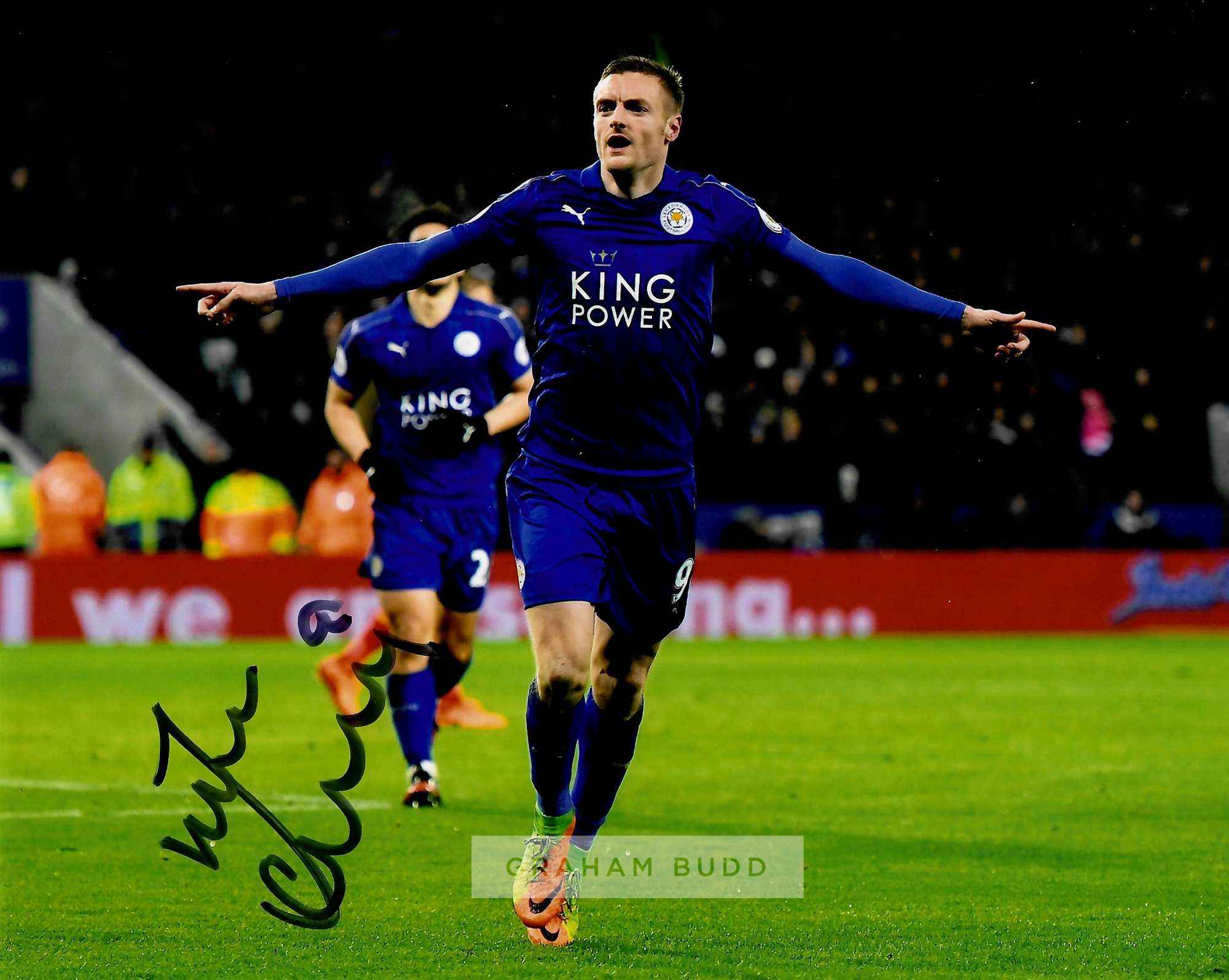 Leicester City collection of five signed photographs, 8 by 10in. photographs including Jamie Vardy, - Image 4 of 5