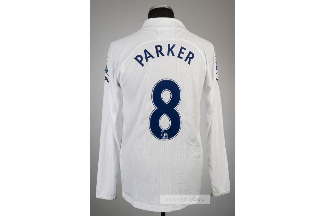 Scott Parker white Tottenham Hotspur no.8 home jersey, season 2011-12, Puma, long-sleeved with - Image 1 of 2