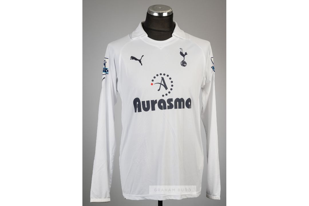Scott Parker white Tottenham Hotspur no.8 home jersey, season 2011-12, Puma, long-sleeved with - Image 2 of 2
