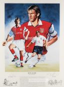 A set of four signed Arsenal's legendary player prints by Gary Brandham, comprising Tony Adams
