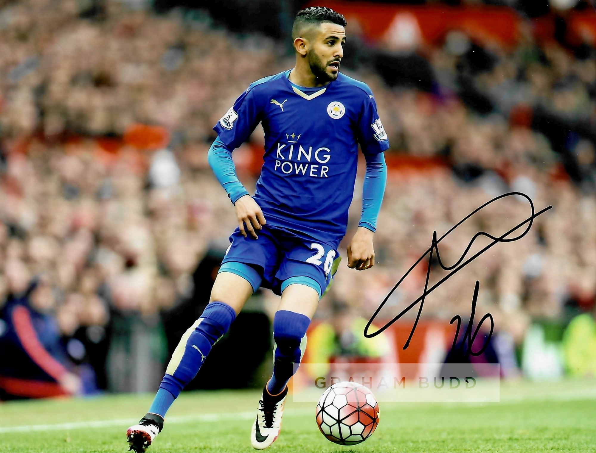 Leicester City collection of five signed photographs, 8 by 10in. photographs including Jamie Vardy, - Image 5 of 5