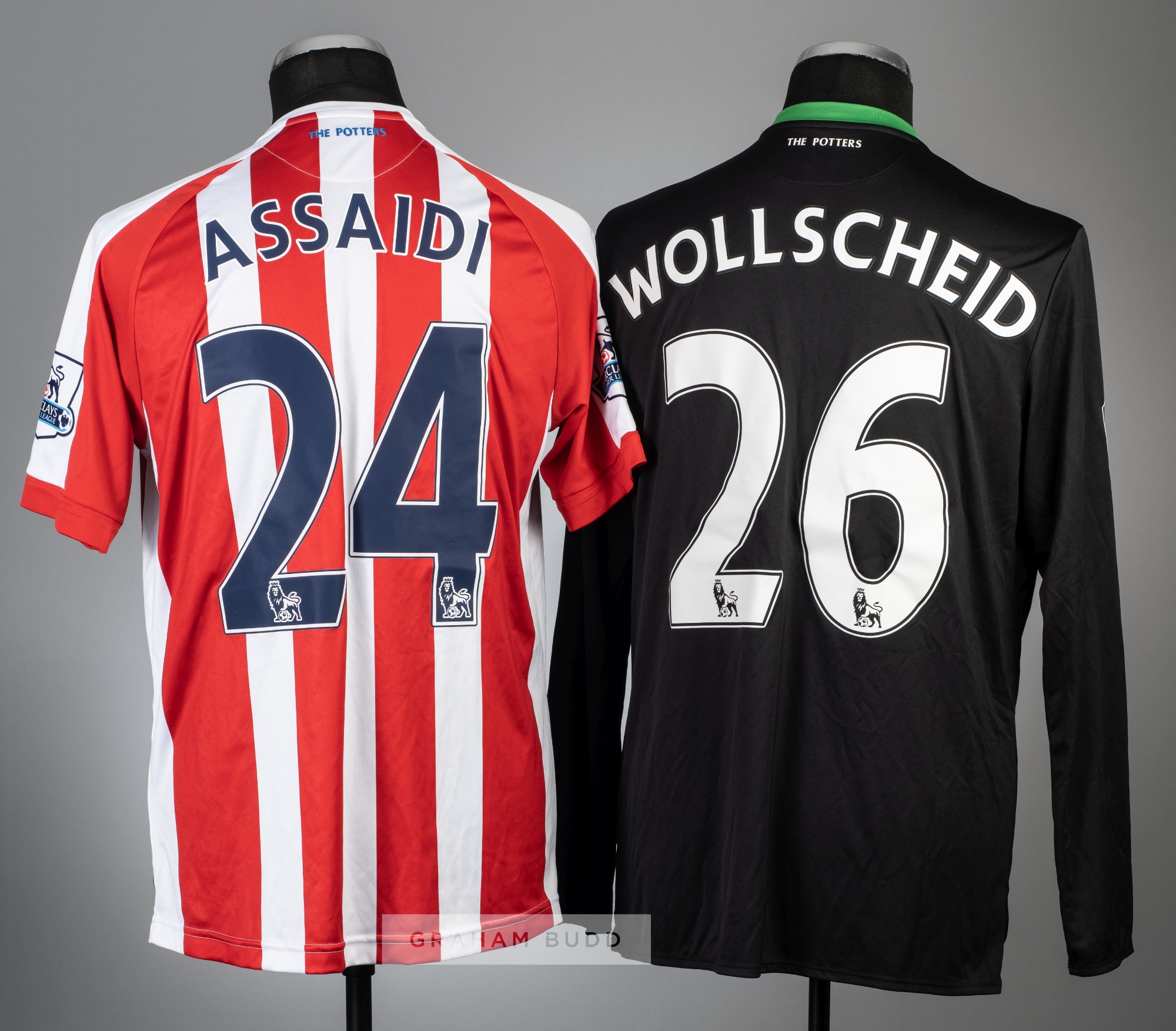 Two Stoke City football jerseys, comprising Philipp Wollscheid black and green Stoke City No.26 away - Image 2 of 2