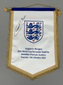 Harry Kane signed England v Hungary FIFA World Cup European Qualifier match pennant, played at