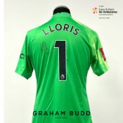 Hugo Lloris signed green Tottenham Hotspur no.1 goalkeeper's jersey, season 2021-22, match-issue,