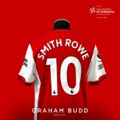 Emile Smith Rowe signed red and white Arsenal no.10 home jersey, season 2021-22, match-issue,