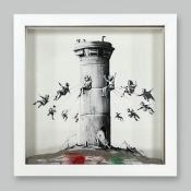 Banksy (British, b.1974) 'Walled Off Hotel Box', Lithograph with concrete. Local handmade frame with