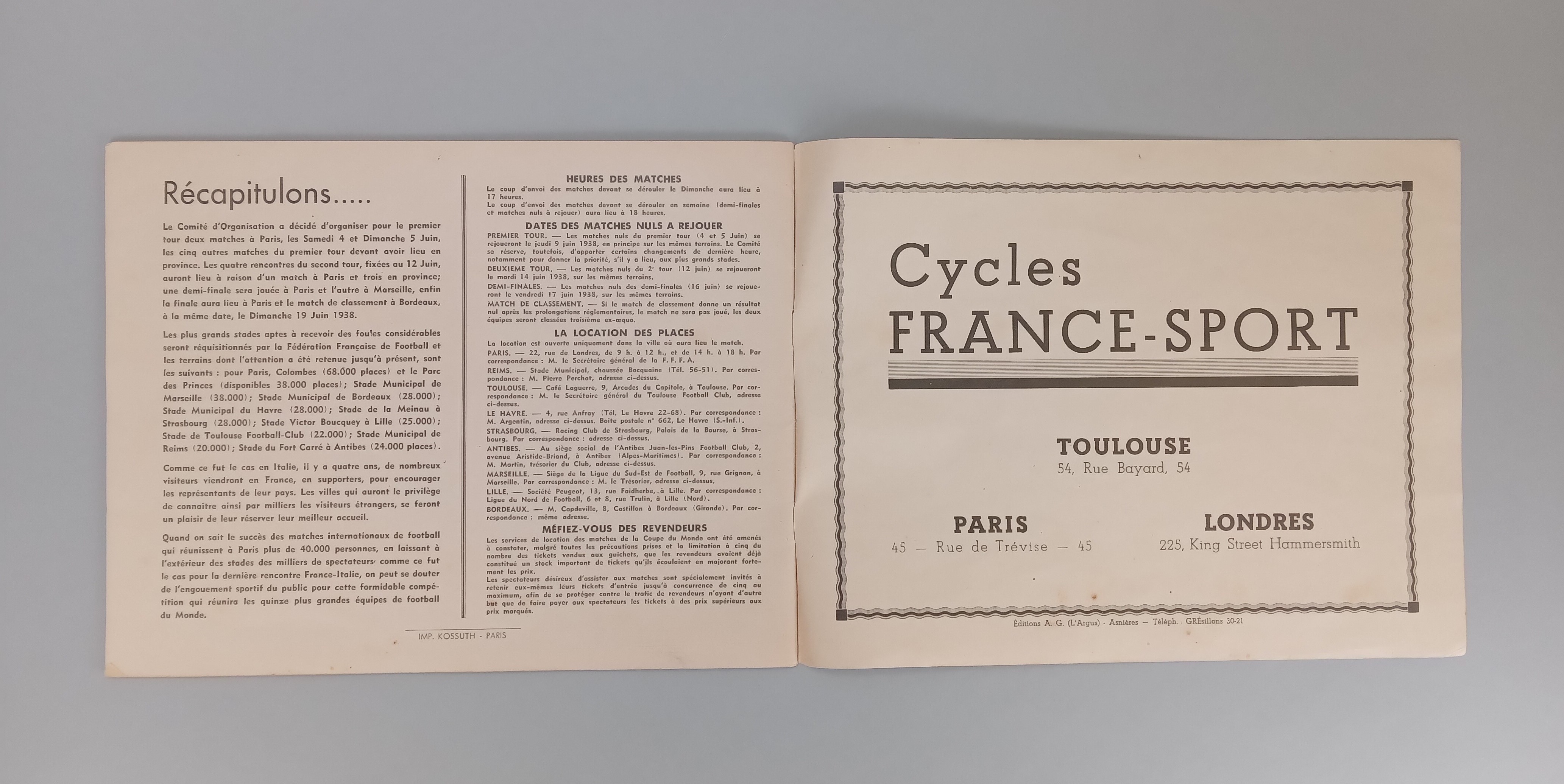 France 1938 World Cup official tournament programme, published by the French F.A. - Image 3 of 5