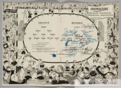 1954 World Cup programme signed by the Mexico team in the Group 1 match v France played in Geneva