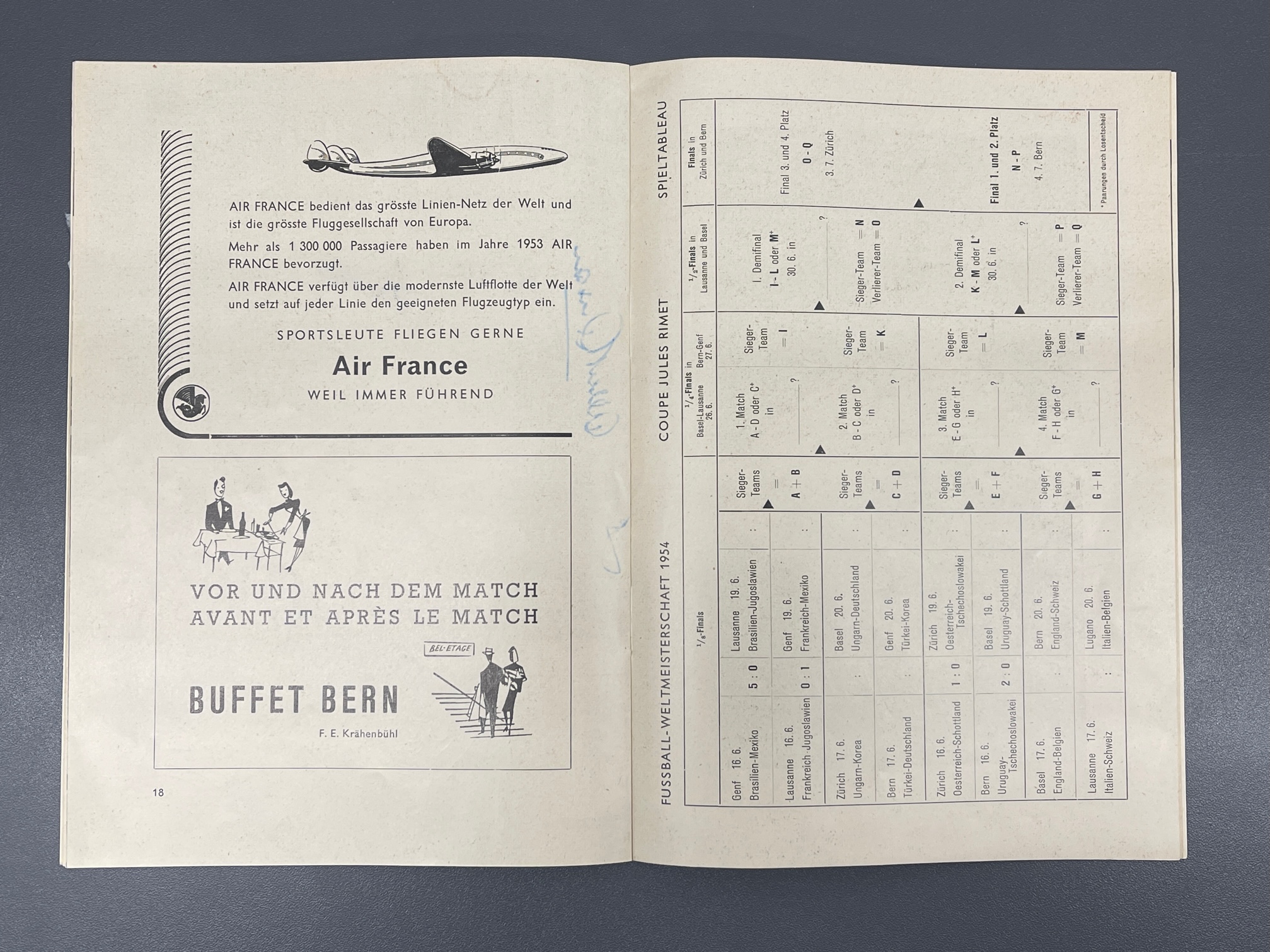 1954 World Cup programme signed by the England team in the Group 4 match v Switzerland played in - Image 2 of 5