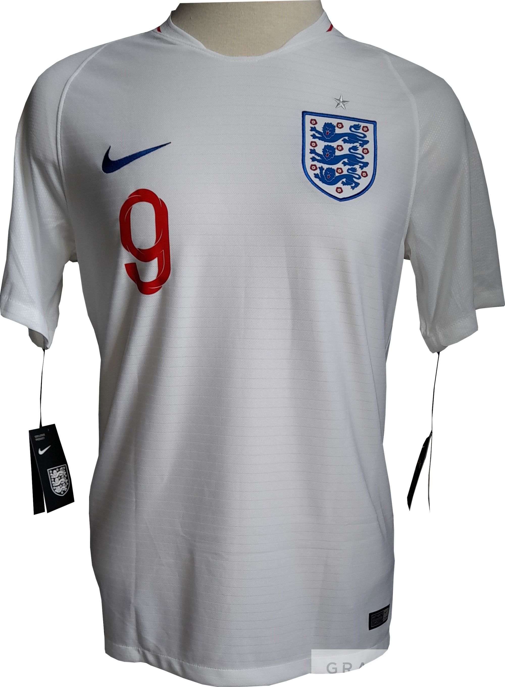 Harry Kane England soon to be all time highest goal scorer signed 2018 home shirt to rear below - Image 2 of 2