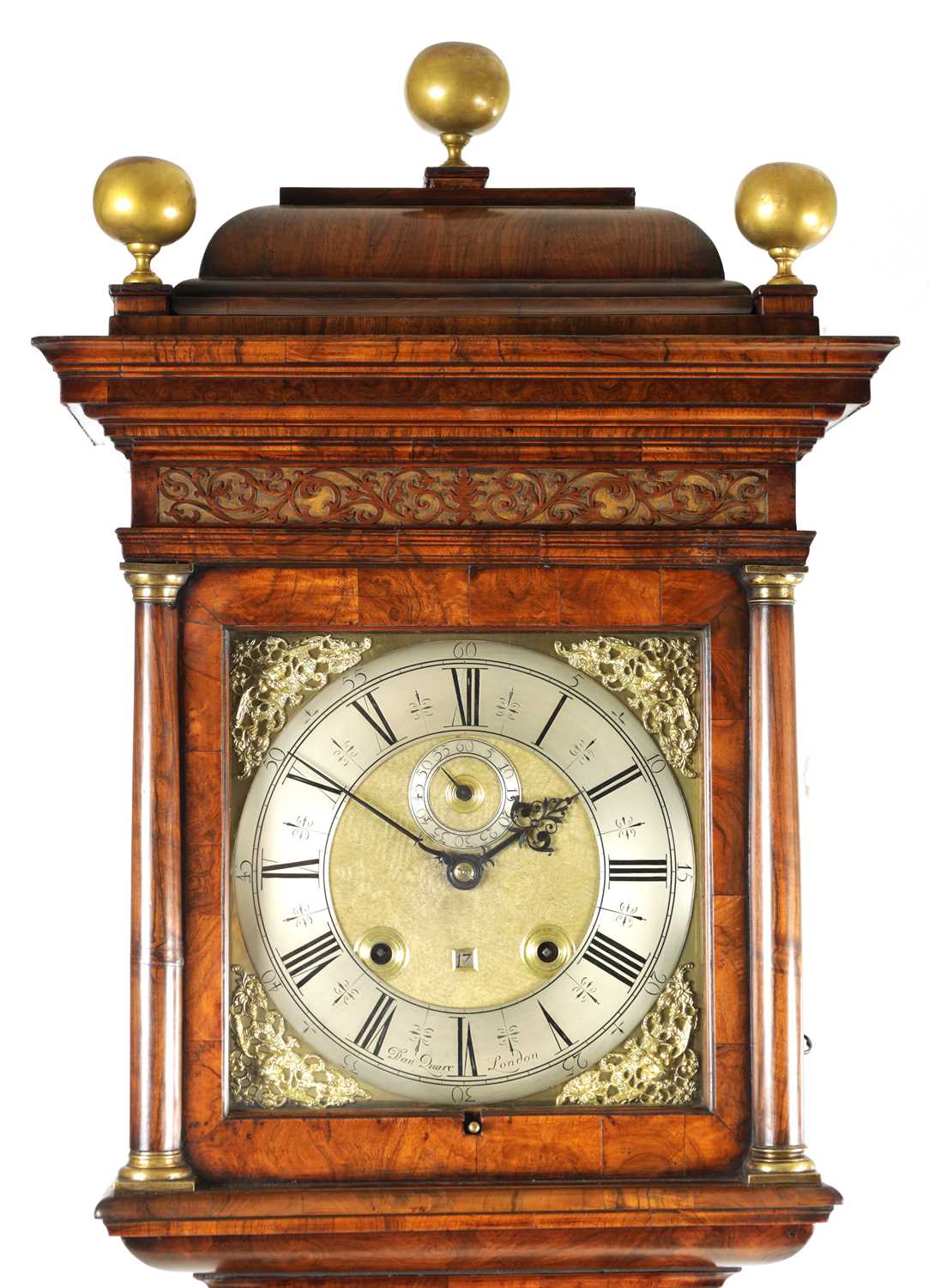 DANIEL QUARE, LONDON. A FINE QUEEN ANNE BURR WALNUT THREE-MONTH DURATION LONGCASE CLOCK - Image 12 of 22