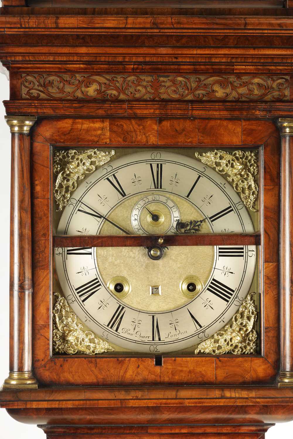 DANIEL QUARE, LONDON. A FINE QUEEN ANNE BURR WALNUT THREE-MONTH DURATION LONGCASE CLOCK - Image 11 of 22