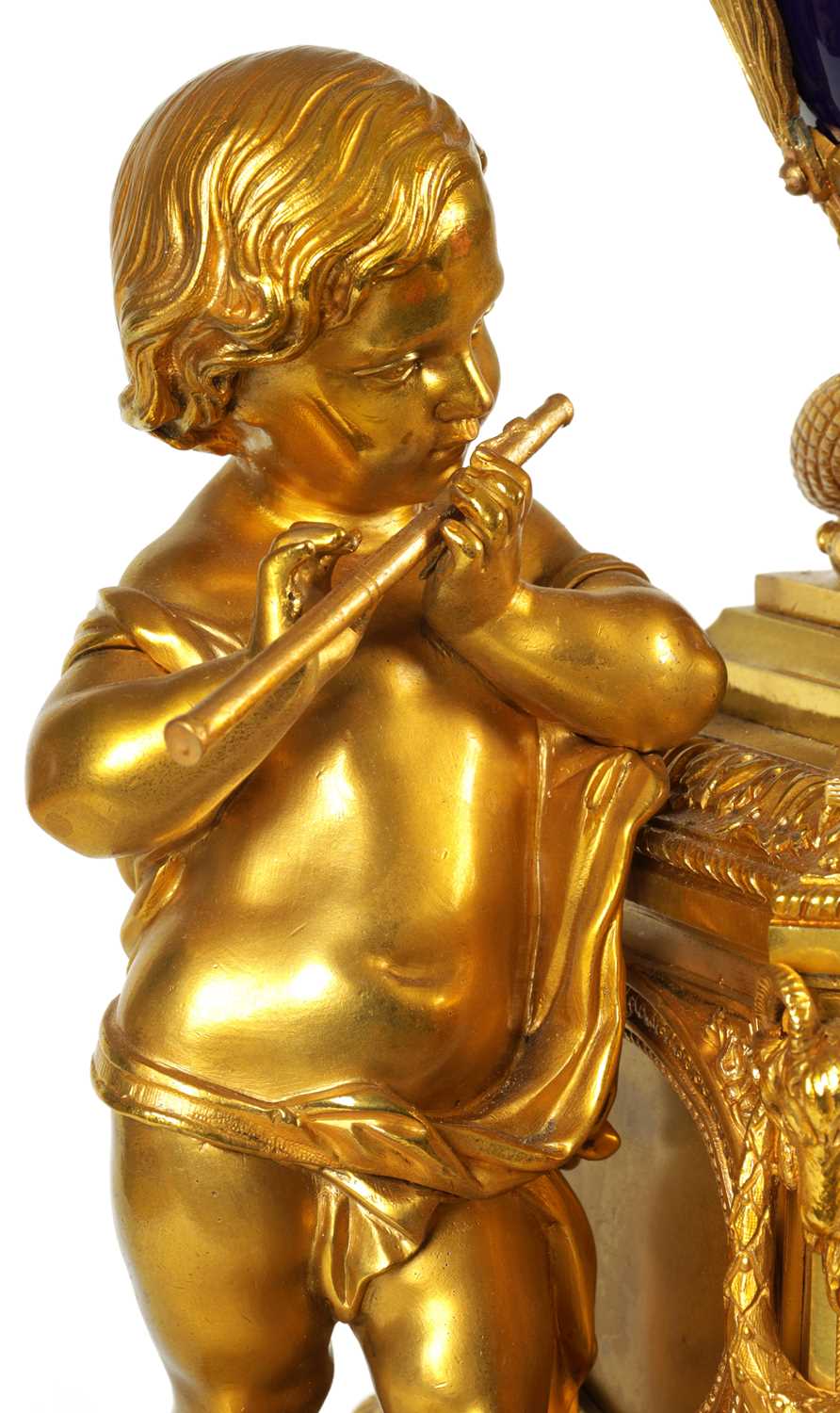 A FINE MID 19TH FRENCH ORMOLU AND 'SEVRES' PORCELAIN MOUNTED REVOLVING URN CLOCK - Image 8 of 13