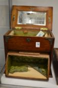An oak sewing box, originally belonging to Margaret Mary Purcell, the daughter of A. W. Pugin,