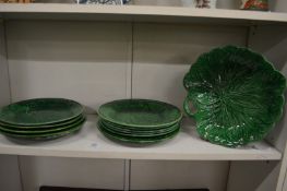 A quantity of Wedgwood Cabbage ware plates and a similar dish.