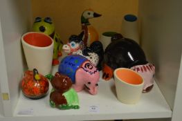 Decorative china ornaments and vases.