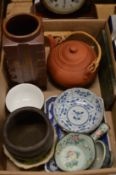 A collection Chinese ceramics and other items.