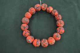 A chunky bead necklace.