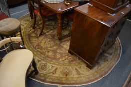 An Indian circular rug.