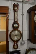 A wheel barometer / thermometer, signed D. Maffia, Abergavenny.