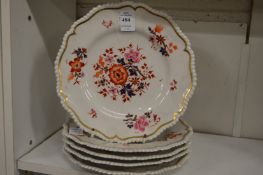 A set of five Imari decorated porcelain plates.