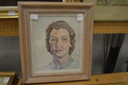 A portrait of a lady, oil on board.