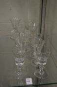 A small group of 19th century and later cordial glasses.
