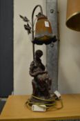 An Art Nouveau style lamp.