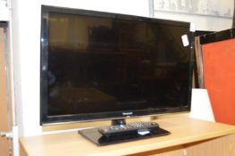 A Panasonic small flat screen TV.