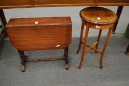 A small walnut Sutherland table and an occasional table.