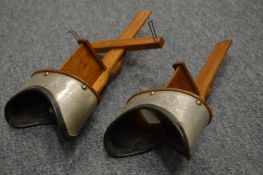 Two Victorian steroscopic viewers and numeroud viewing cards.