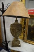 A good pair of faux carved wood classical urn shaped lamp bases.