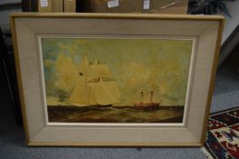 A set of four oleographic prints depicting sailing ships.