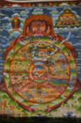 An Indian Thangka, unframed.