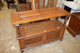 An oak monk's bench.