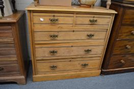 A Victorian pine chest of drawers.