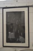 A. Southall, untitled abstract composition in grey and white, lithograph, signed and dated '88.