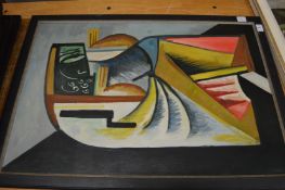 Abstract oil on canvas.