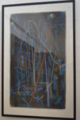 A. Southall, an untitled abstract composition in red and blue, lithograph, signed and dated '88.