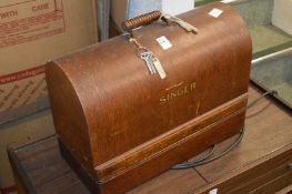 A Singer sewing machine.