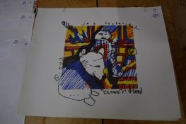 Herman Brood, a group of five prints depicting music and rock stars, unframed.
