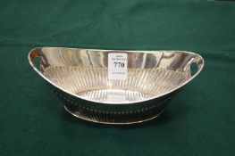 A silver oval Queen Anne pattern sweetmeat dish, London 1890.