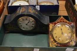 Two chinoiserie decorated mantle clocks.