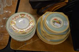A quantity of decorative plates.