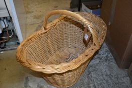 A quantity of wicker baskets.