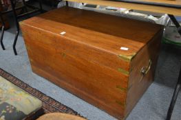 A brass bound camphor wood coffer.